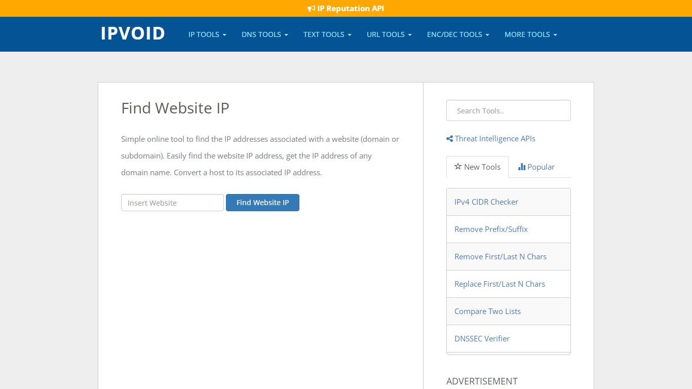 Find Website IP Address, Get Site IP | IPVoid